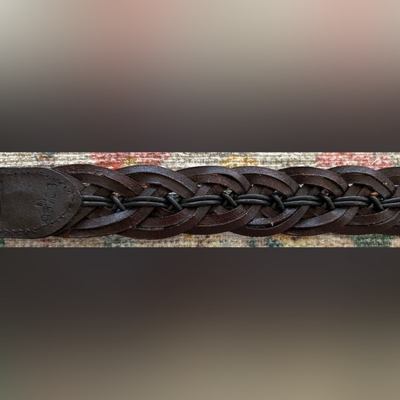 Brighton Ladies Brown Leather Bangkok Weaver Belt, Silver Engraved Buckle - Picture 8 of 13